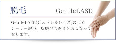 脱毛・(GentleLASE) GentleLASEによるレーザー脱毛をおこなっております。